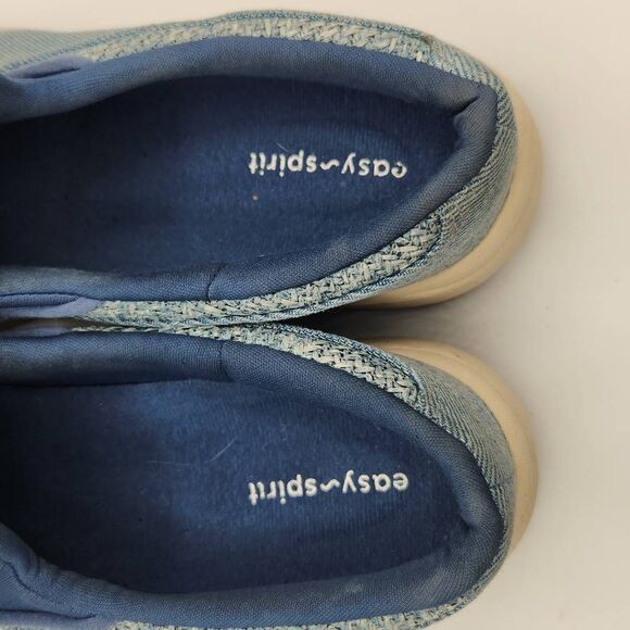 Easy Spirit TravelTime Slip On Mule Sneaker Leather Textile Women 10M light blue - Picture 6 of 9